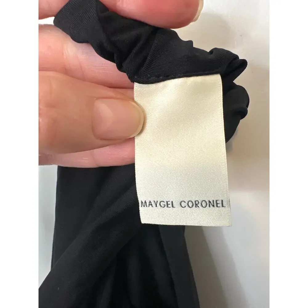 Maygel Coronel Black One-Shoulder Cutout Style Bikini Set NWT Size 10